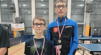 Tenis stołowy chłopców 2011/2012: Alan Proniewski i Marcin Rajkowski wicemistrzami województwa