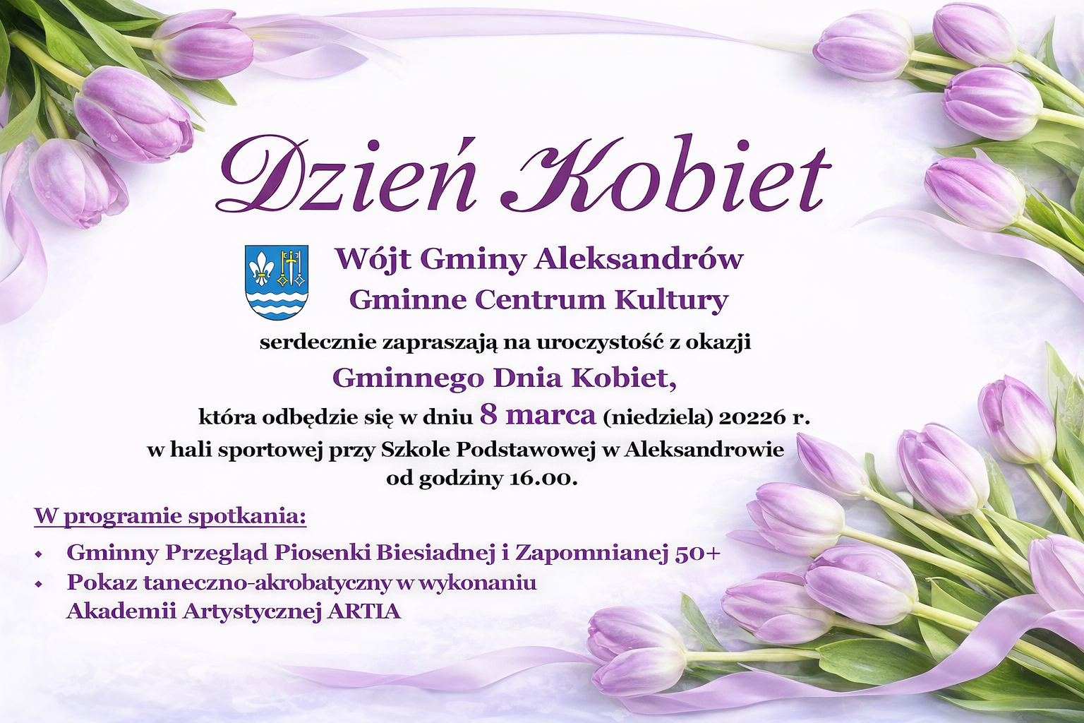 Gminny Dzień Kobiet w Aleksandrowie muzyka taniec i wspólne świętowanie