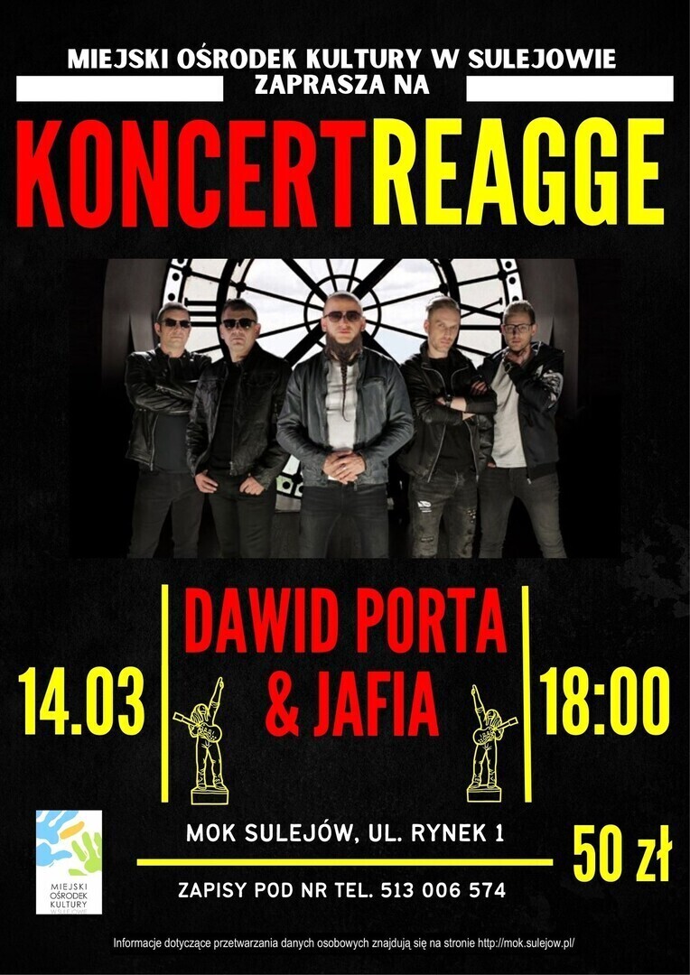 Przed nami koncert reggae w Sulejowie. Na scenie Dawid Porta Jafia