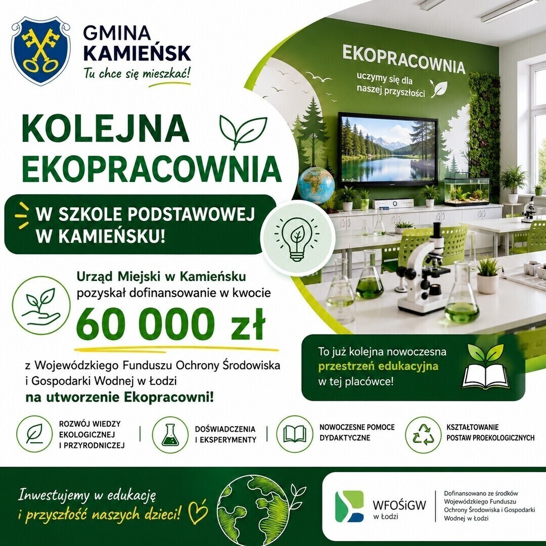 Pieniądze na utworzenie Ekopracowni w Kamieńsku