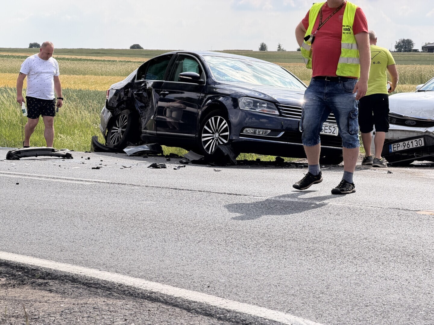 Kolejny groźne zdarzenie na drogach regionu. Trzy samochody zderzyły się na skrzyżowaniu DK 91 i Moryca w Piotrkowie