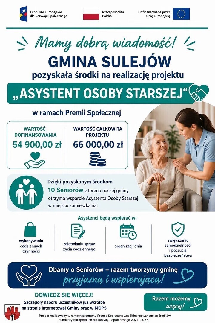 Ponad 162 tysiące złotych wsparcia dla seniorów w Gminie Sulejów