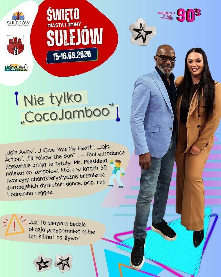 Wielki hit lat 90. zabrzmi w Sulejowie Zagraniczna gwiazda zaśpiewa Coco Jamboo