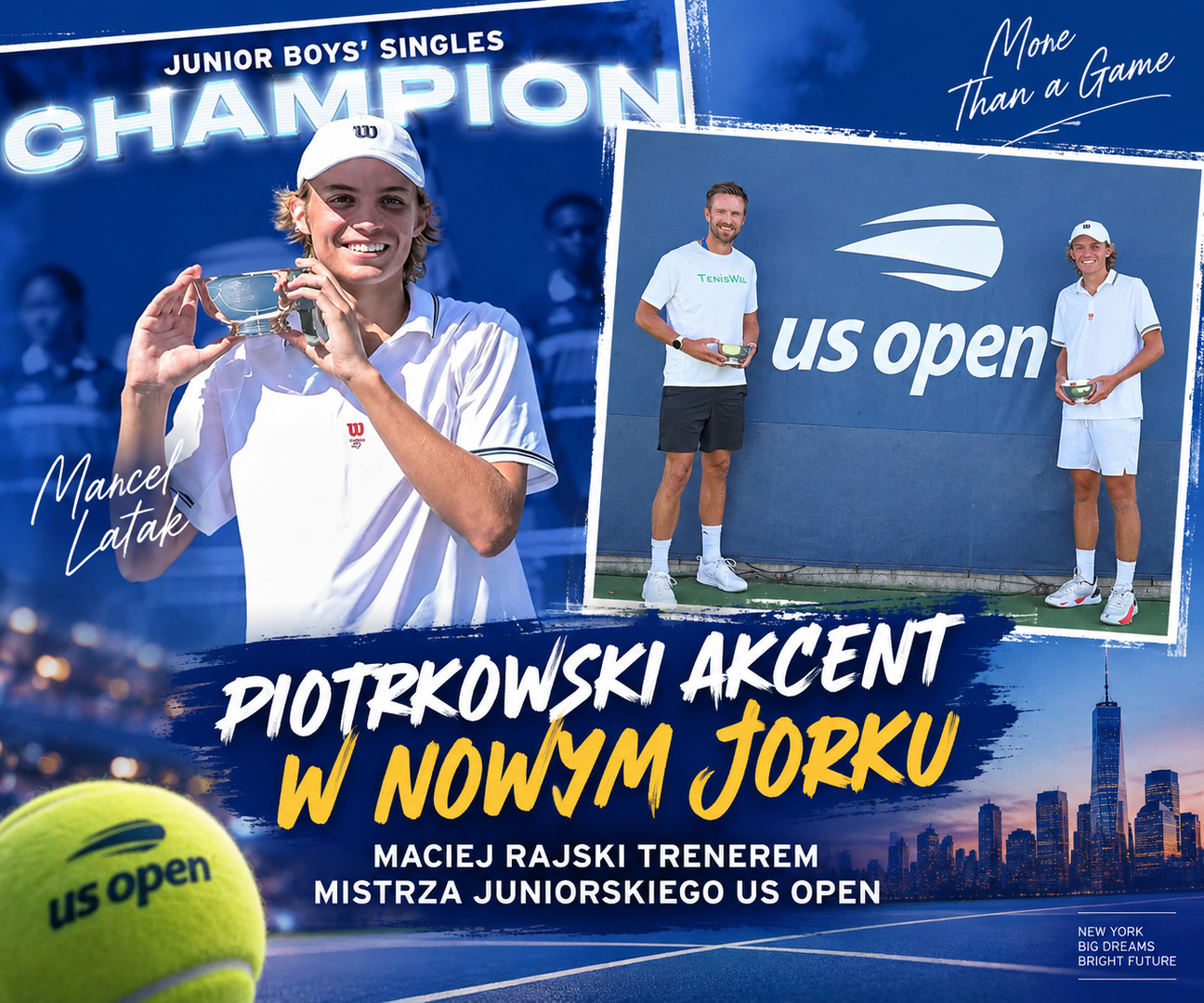 Wielki sukces z piotrkowskim akcentem. Maciej Rajski trenerem mistrza US Open