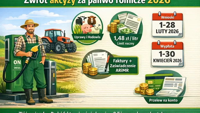 Zwrot akcyzy za paliwo rolnicze w 2026 roku – co trzeba wiedzieć?