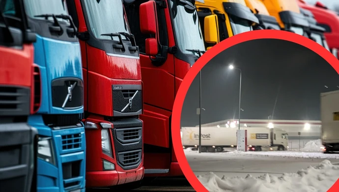 Ciężarówki prywatnej poczty blokują drogę krajową?