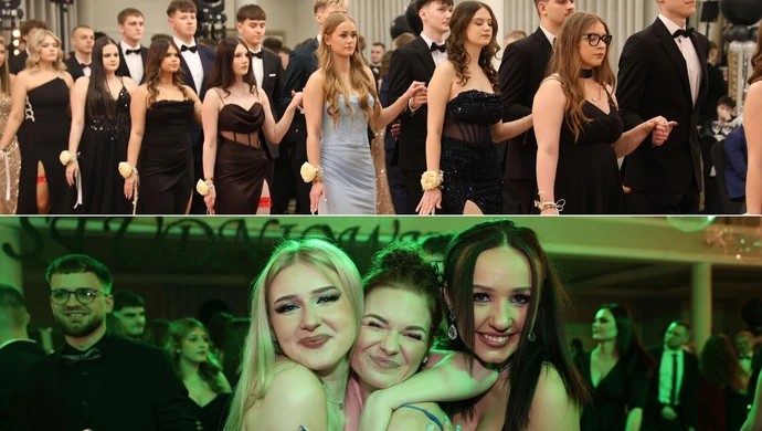 Przepiękny polonez i dużo zabawy na parkiecie. Studniówka IV LO [Zdjęcia]