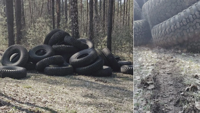 Kilkadziesiąt opon porzuconych w lesie. Sprawą zajmuje się policja i nadleśnictwo