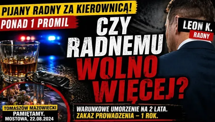 Radny powiatu nie został skazany za jazdę po pijanemu