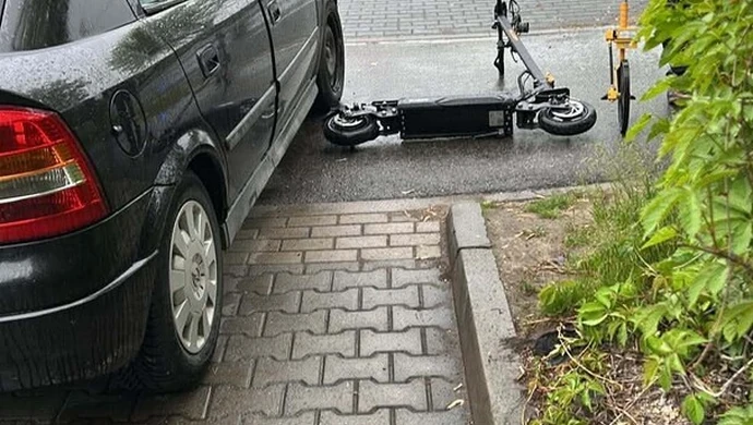 Wypadek z udziałem hulajnogisty na Wojska Polskiego. Dzień wcześniej było niemal identycznie
