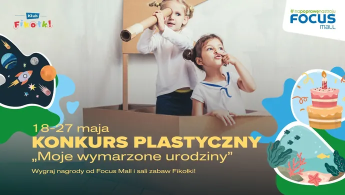  Klub Fikołki i Focus Mall w Piotrkowie ogłaszają konkurs plastyczny dla dzieci „Moje wymarzone urodziny”