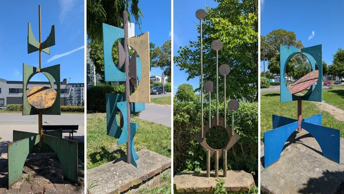 Co dalej z rzeźbami PRL-u w Piotrkowie? Mieszkańcy pytają, instalacje dalej rdzewieją