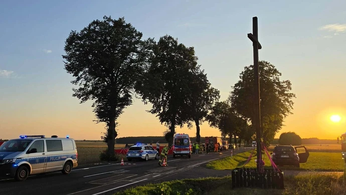 Koszmarny wypadek niedaleko Sulejowa. Nie żyje dwoje dzieci w wieku 9 i 11 lat, DK74 zablokowana