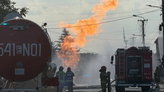 Pożar domu po rozszczelnieniu gazociągu