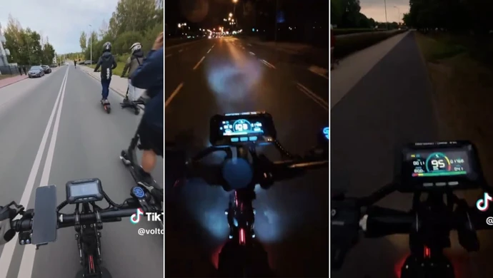 Wyścigi, jazda na jednym kole i ponad 100 km/h. Tak jeżdżą hulajnogami po Piotrkowie [FILM]
