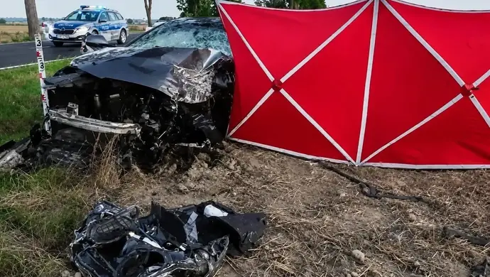 Policja szuka świadków śmiertelnego wypadku pod Piotrkowem. Kierowca wyprzedzał inne auta