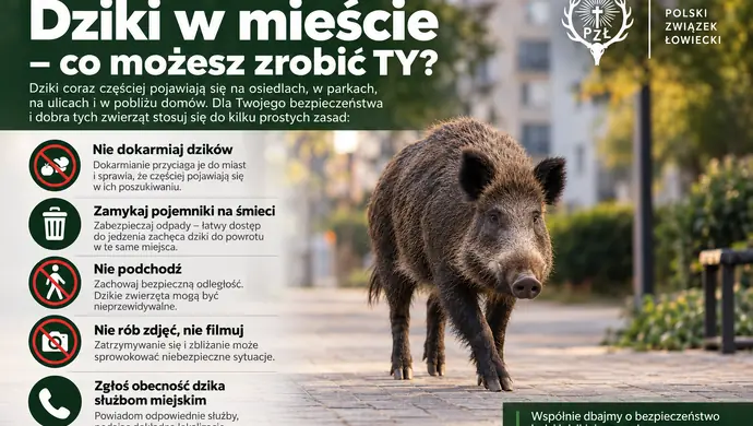 Dziki coraz częściej w miastach. PZŁ apeluje o ostrożność