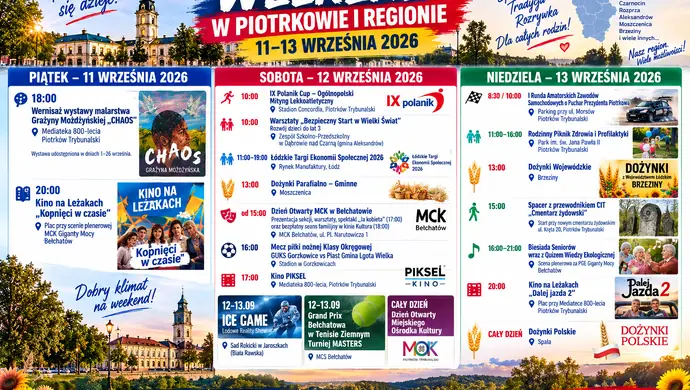 Sport, dożynki, kultura i rodzinne atrakcje. Weekend w Piotrkowie i regionie