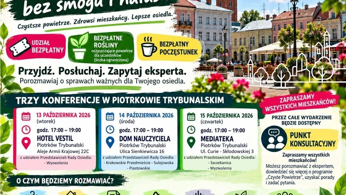 Ekologia, niższe rachunki i walka z hałasem. Rusza cykl bezpłatnych konferencji w Piotrkowie Trybunalskim!