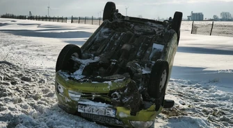 Dachowanie na DK12 w Srocku ZDJĘCIA