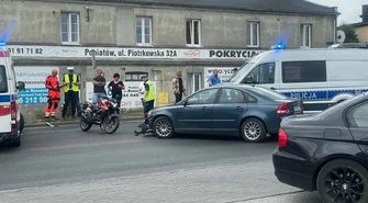 Motocyklista poszkodowany w zderzeniu na Sulejowskiej. Tworzą się duże korki