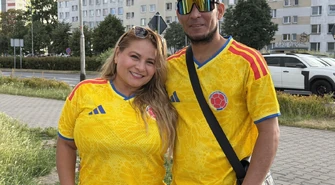 Kolumbijczycy w centrum Piotrkowa. Kibicują swojej drużynie na mundialu