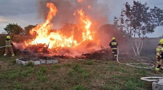 Niewiele brakowało, a ogień objąłby zabudowania. Pożar składowiska gałęzi w Przygłowie. Najpierw przyznał się do winy, a jak usłyszał że dostanie mandat zmienił wersję wydarzeń 