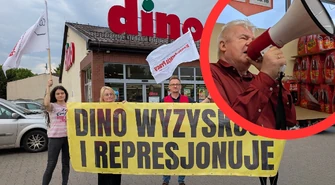 Protest w Dino. Zwolnione pracownice zabierają głos, Piotr Ikonowicz interweniuje