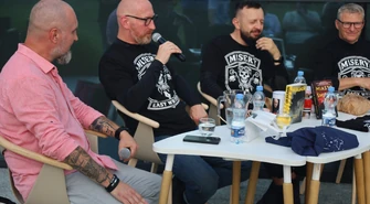 Trzej pisarze na motocyklach. Literacki rajd dla Dawida zawitał do Piotrkowa