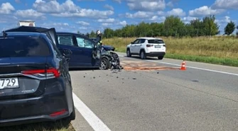 Kolizja na A1. Zderzenie dwóch osobówek i ciężarówki na drodze w stronę Gdańska