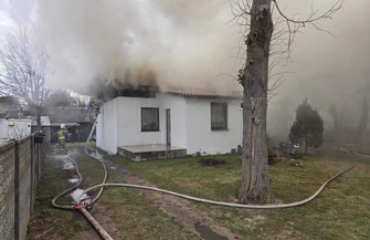Pożar domu w Przygłowie. Nikomu nic się nie stało straty jednak są duże