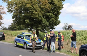 Kosili trawę kamień poleciał w auto. Szyba wybita winnego nie ma