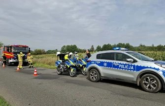 Groźnie między Wolą Krzysztoporska i Krężną. Kierująca z prawie trzema promilami wypadła z drogi i dachowała