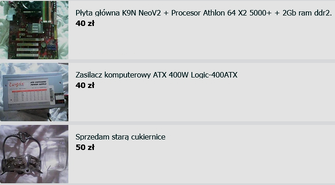 Sprzedam kilka rzeczy.